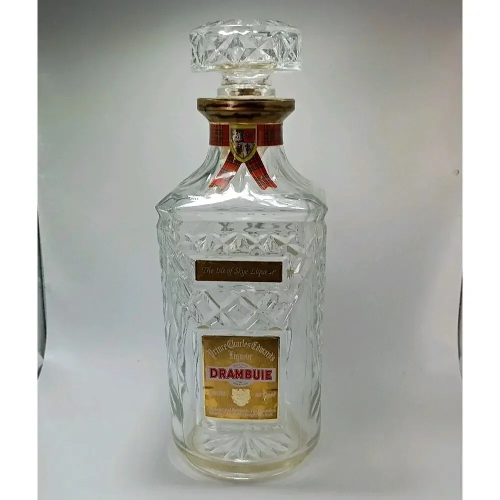 Vintage Drambuie Prince Charles Edwards Glass Liquor Bottle Decanter